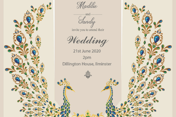 Your wedding printing - invite beaded